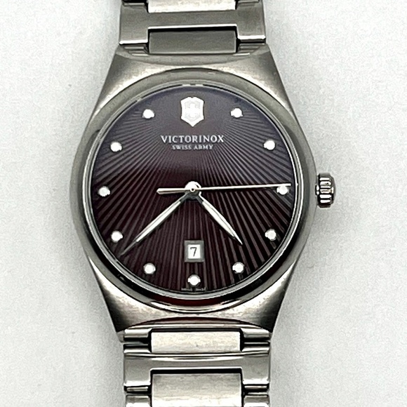 Victorinox Swiss Army Victoria Brown dial Stainless Steel Ladies Watch Working - Picture 5 of 10